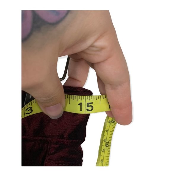 Paige Verdugo Red Ankle Velvet Skinny Pants Size 28 - Picture 5 of 9